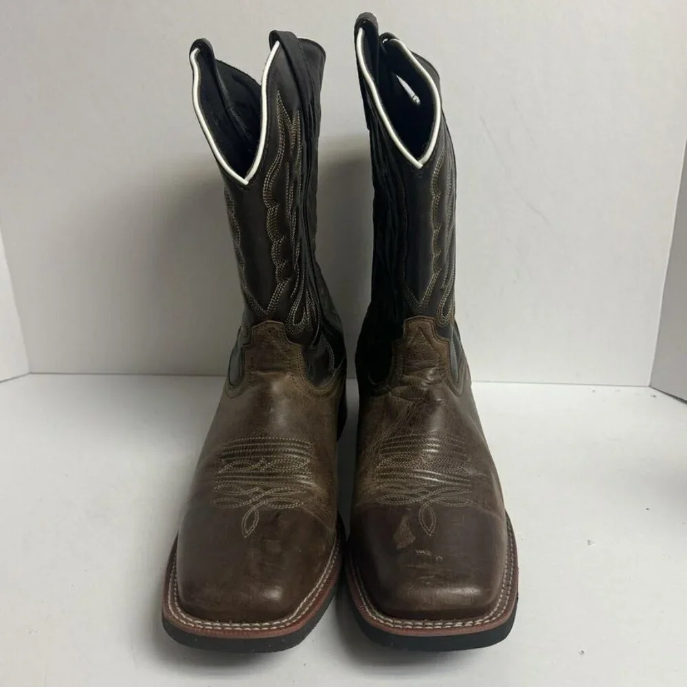 Laredo Mens Montana Leather Western Boot Brown Size 12EW
